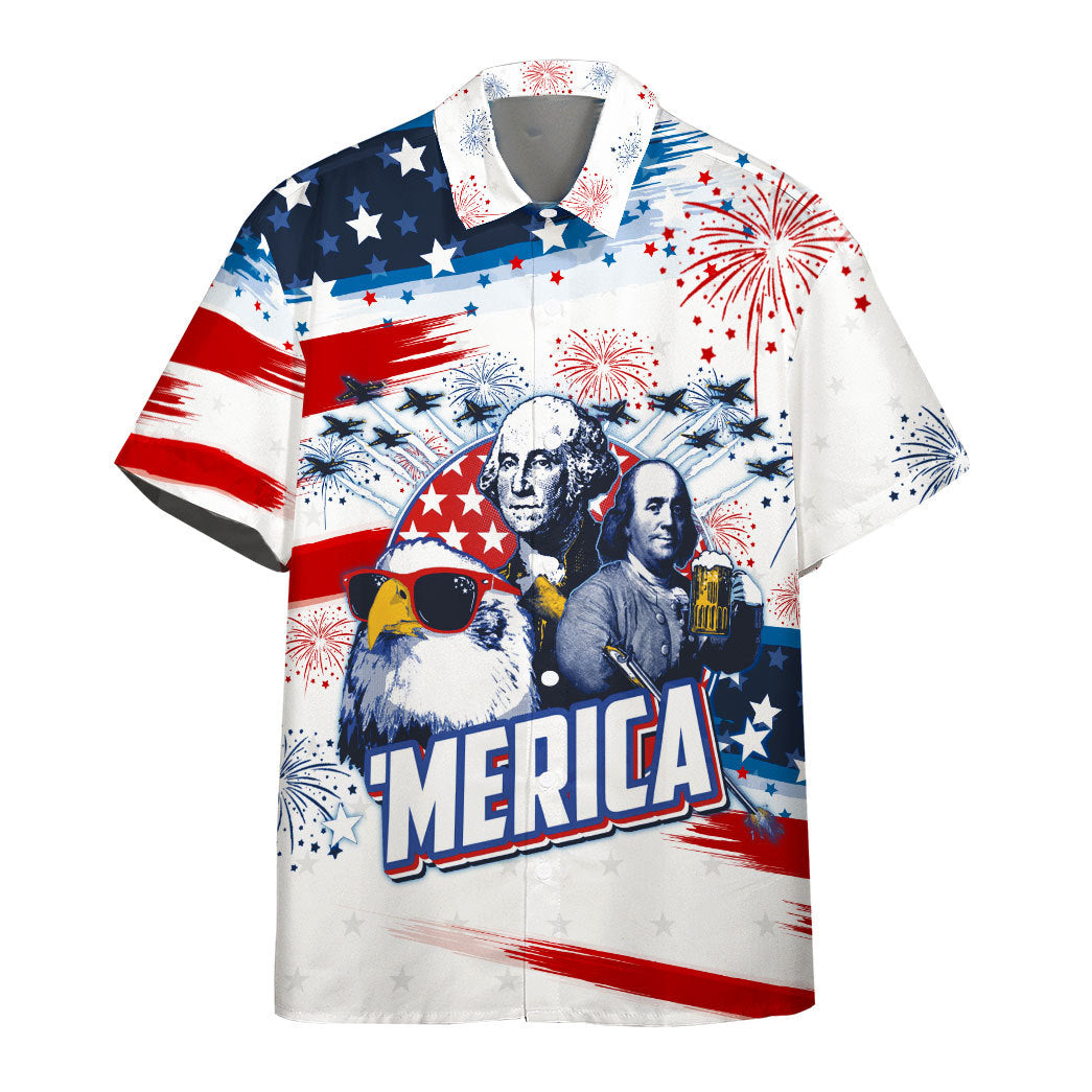 Gearhumans Eagle Independence Of July Custom Hawaii Shirt Ha70658