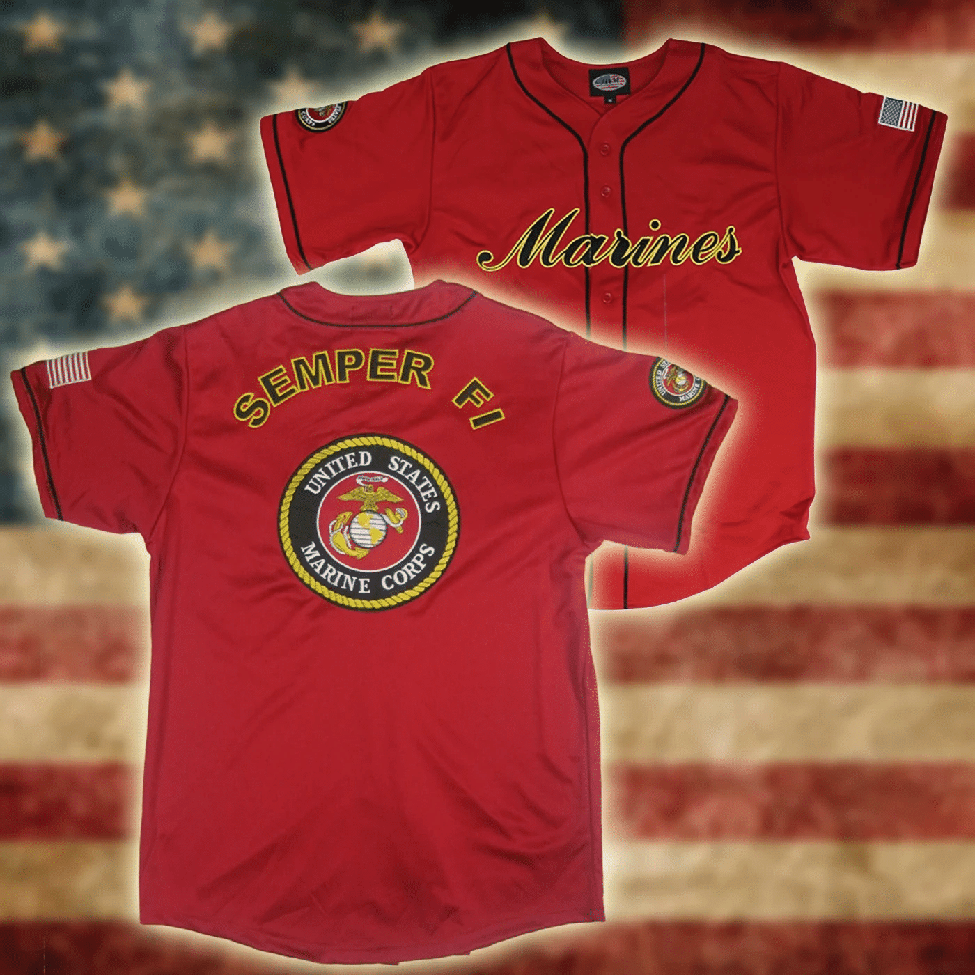 Us Marine Corps 3D Prints Baseball Jersey For Men