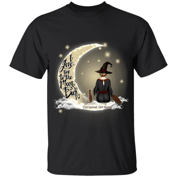 Love Moon Back Halloween Personalized Cat T-Shirt Ts-Hr167