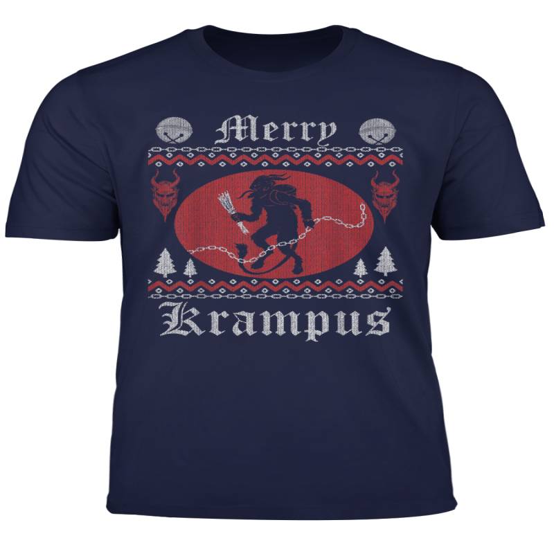 Merry Krampus Christmas Psychobilly Horror Ugly Sweater T Shirt - VMTee