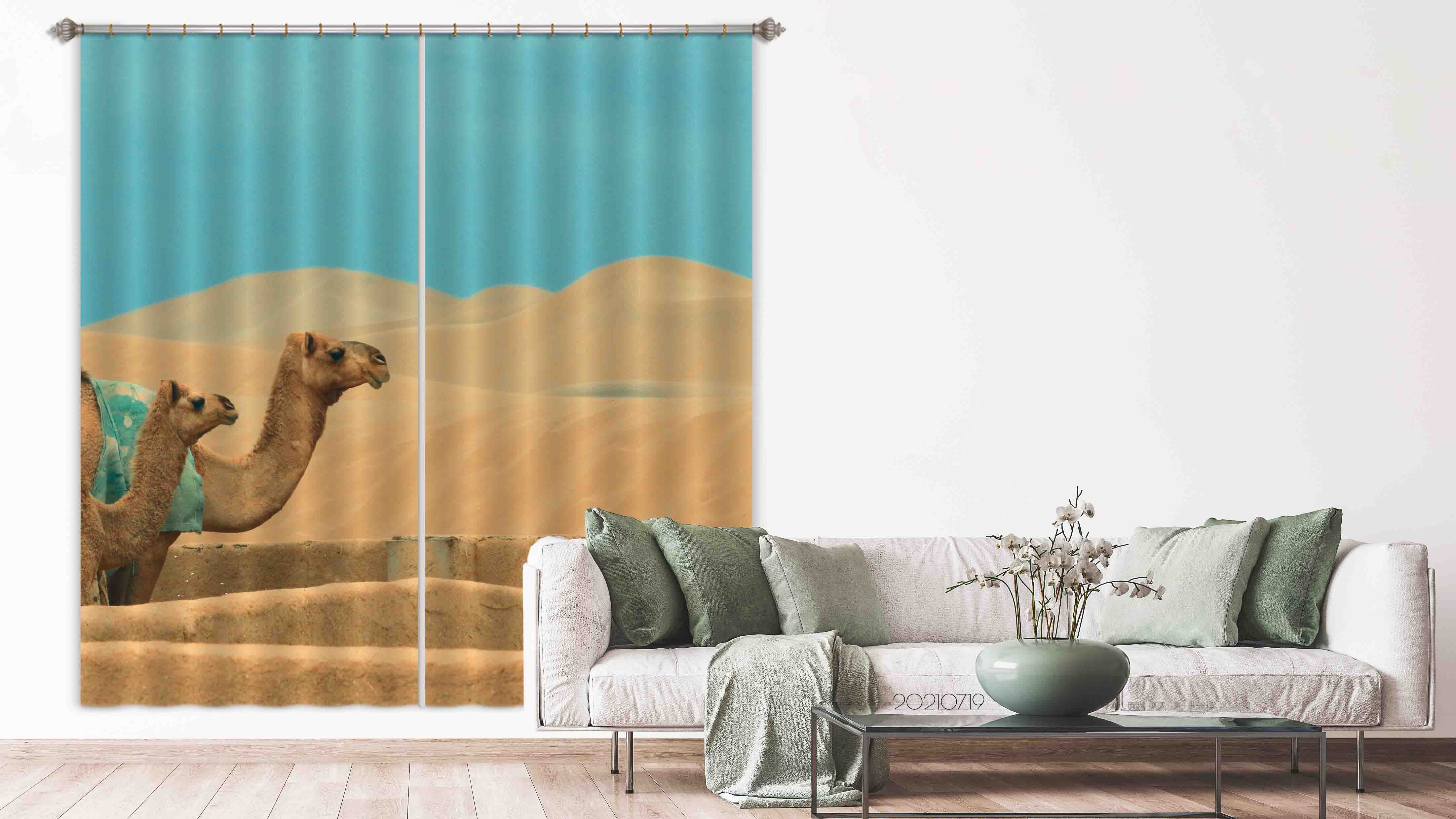 3D Animal Camel Desert Landscape Curtains And Drapes Lqh 59