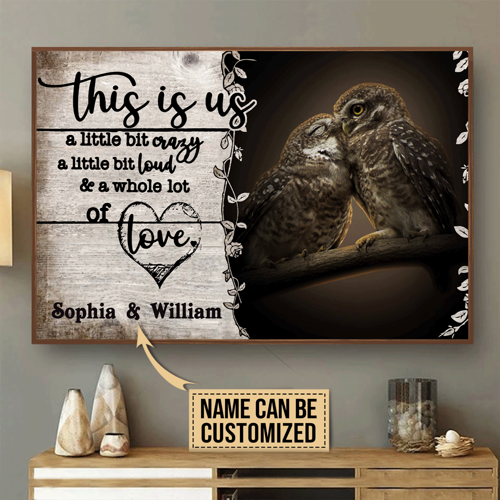 Aeticon Gifts Personalized Owl A Little Bit Of Canvas Mom Dad Gift Home Decor