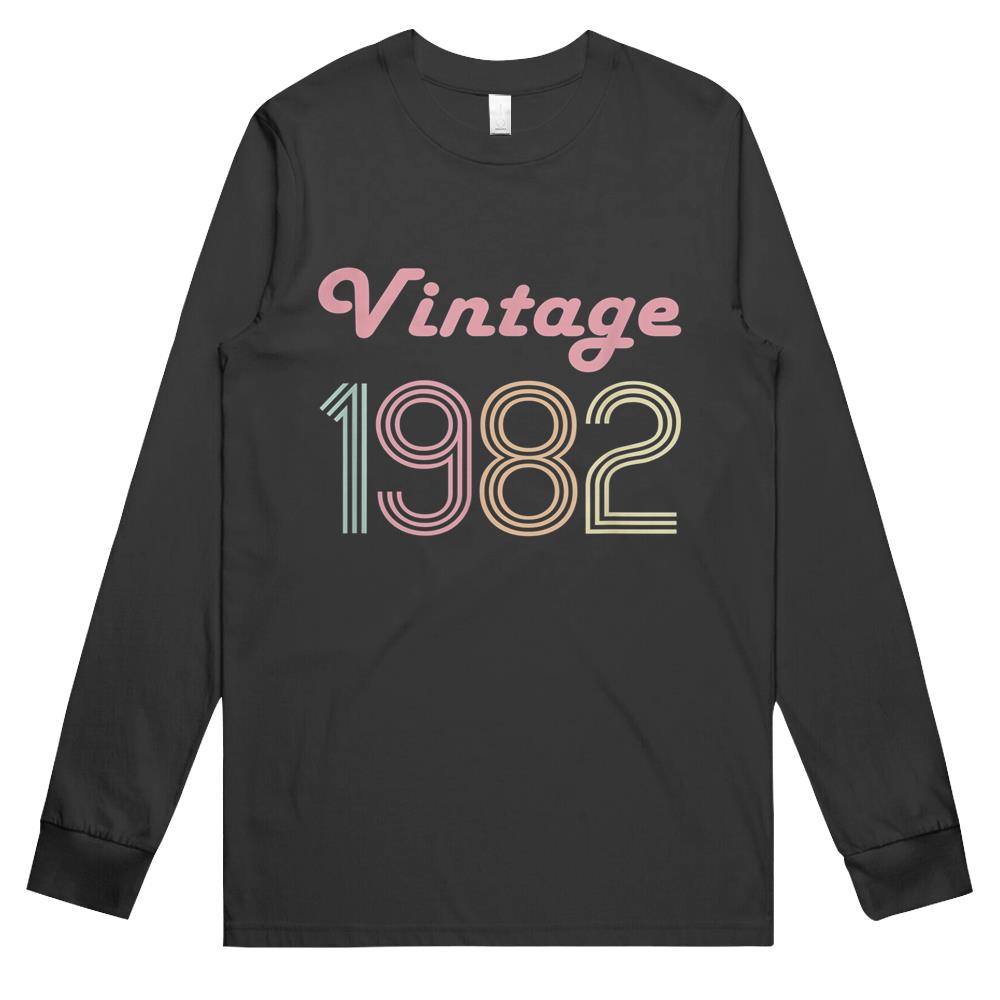 39th Birthday Gift For Her 39 Year Old Women Vintage 1982 Long Sleeve T Shirts