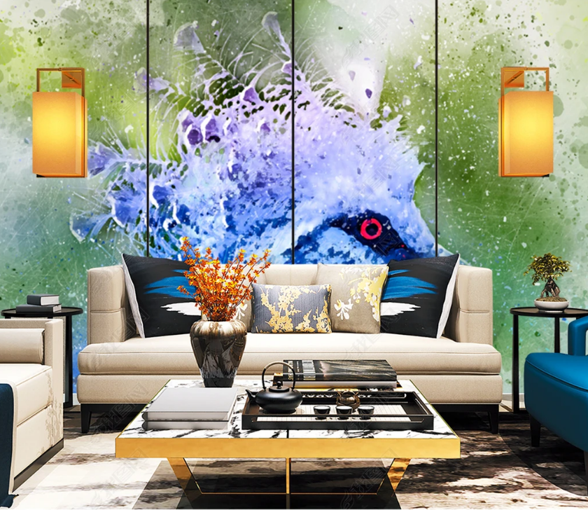 3D Watercolor African Bird Wall Mural Wallpaper Lqh 154