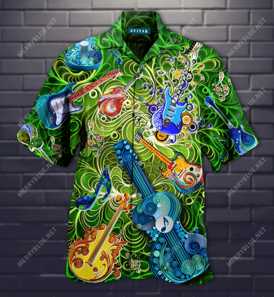 Discover Cool Melody Of Time Guitar Unisex Hawaii Shirt Ha42895