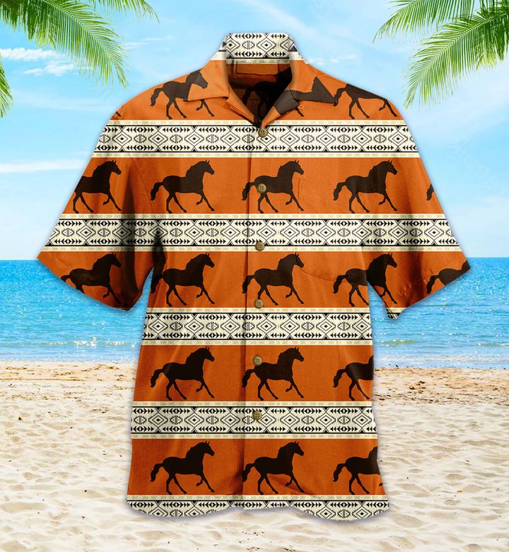 Southwestern Horse Orange Hawaii Shirt Ha52293