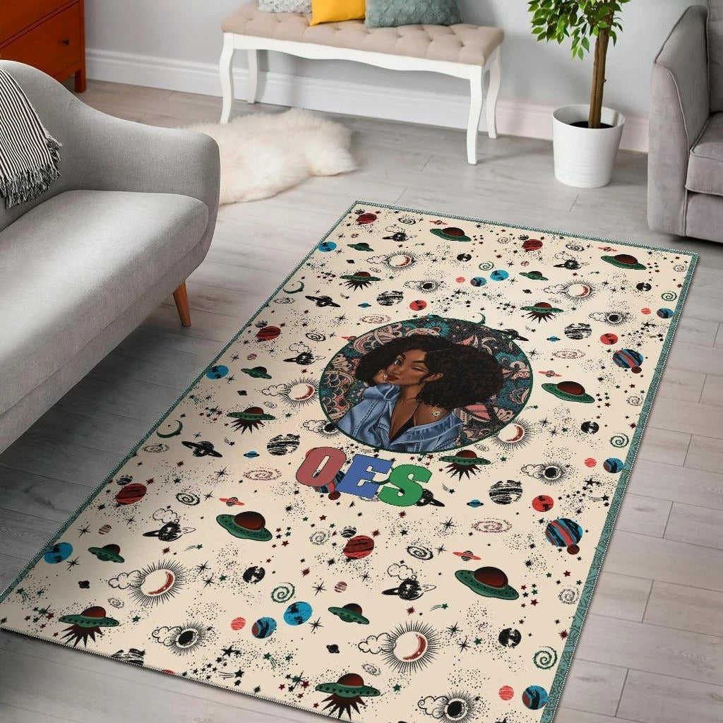Black Woman Oes Of The Eastern Star Area Rug