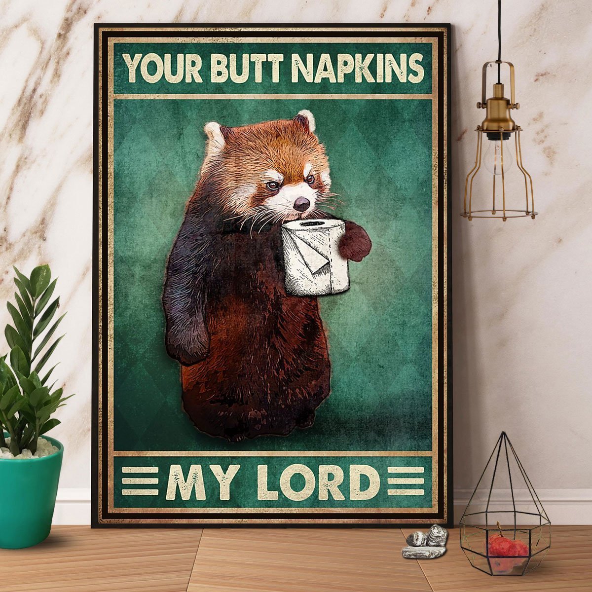 Red Panda You Butt Napkins My Lord Animal Lovers Great Gift Vintage Poster No Frame