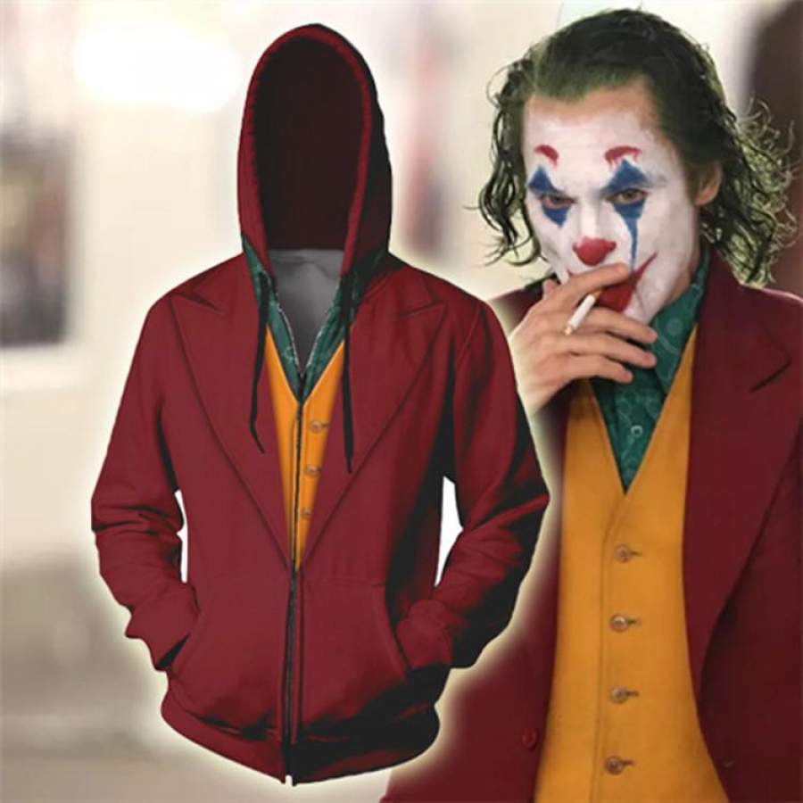 Joker Hoodie 2019 The Joker Cosplay Sweatshirt Joker Halloween Costume