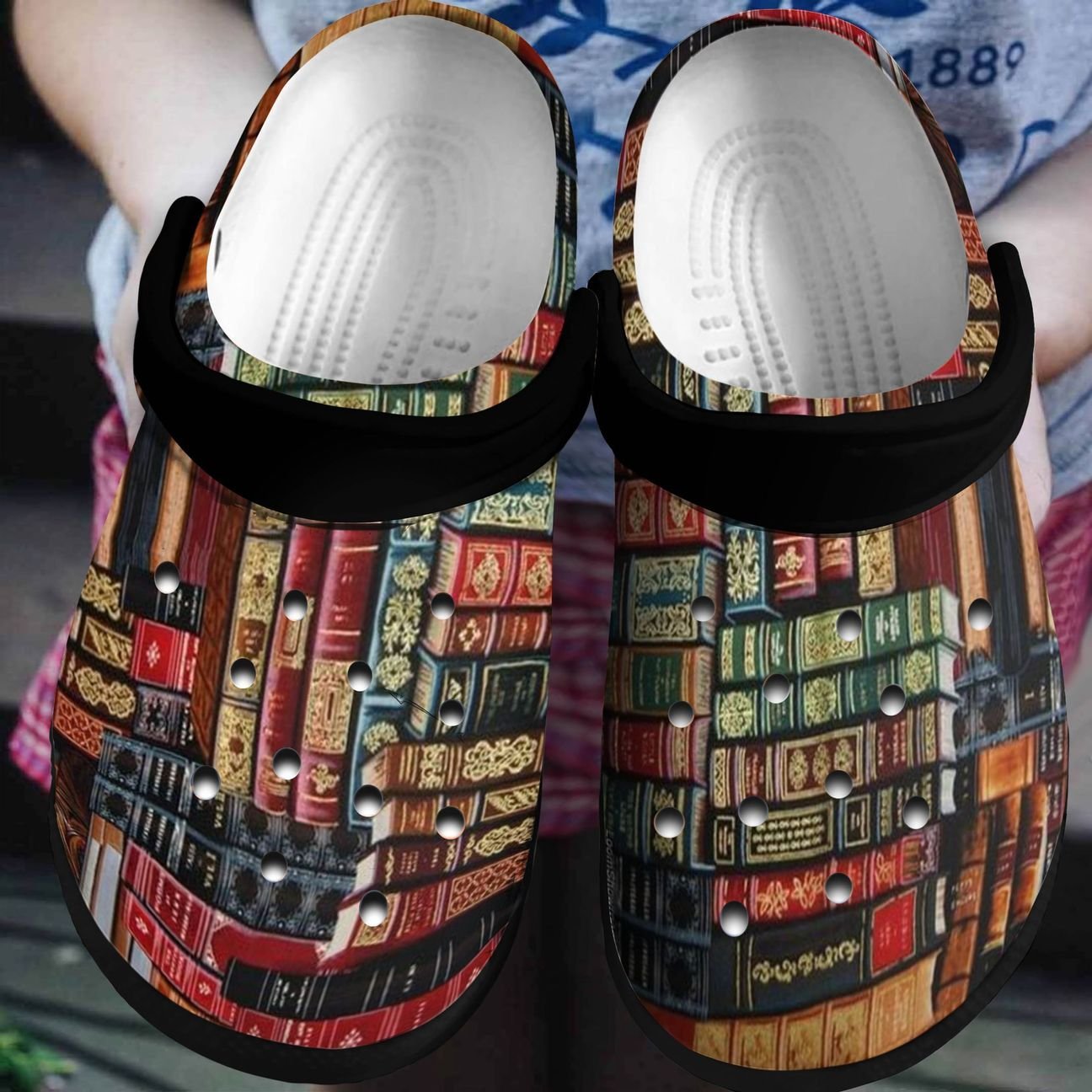 Books Personalized Clog, Custom Name, Text, Color, Number Fashion Style For Women, Men, Kid, Print 3D