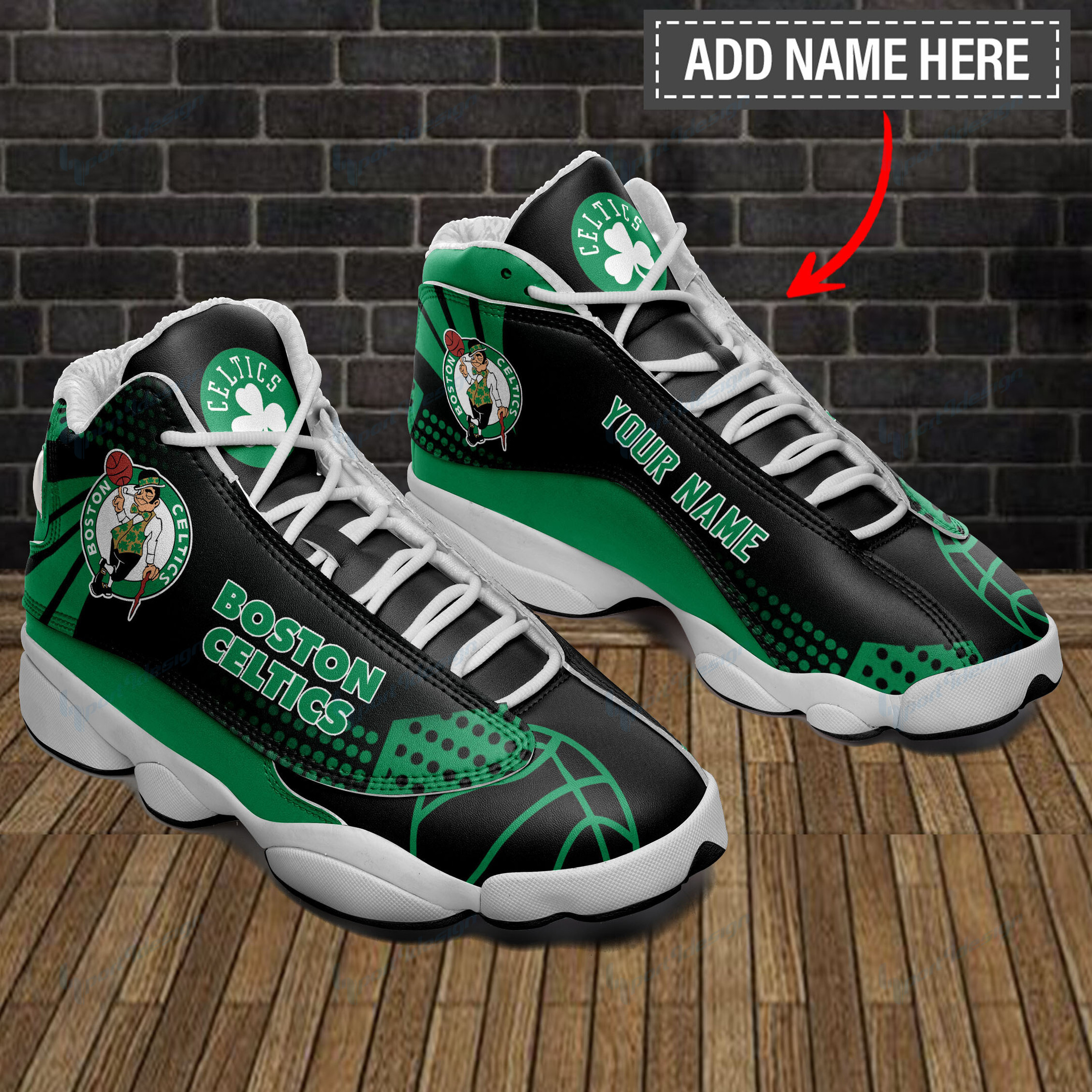 Boston Celtics Personalized Ajd13 Sneakers Bg27