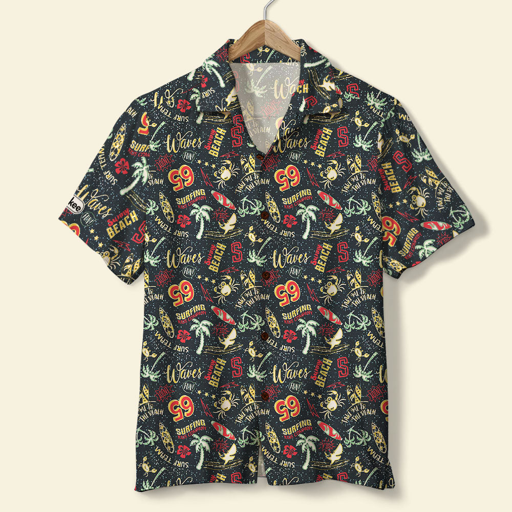 Surfing Hawaii Shirt Cute Surf Beach Cartoon Pattern Ha28648