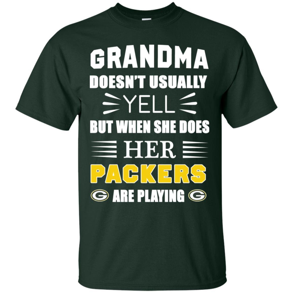 Grandma Doesn’t Usually Yell She Does Her Green Bay Packers Tshirt