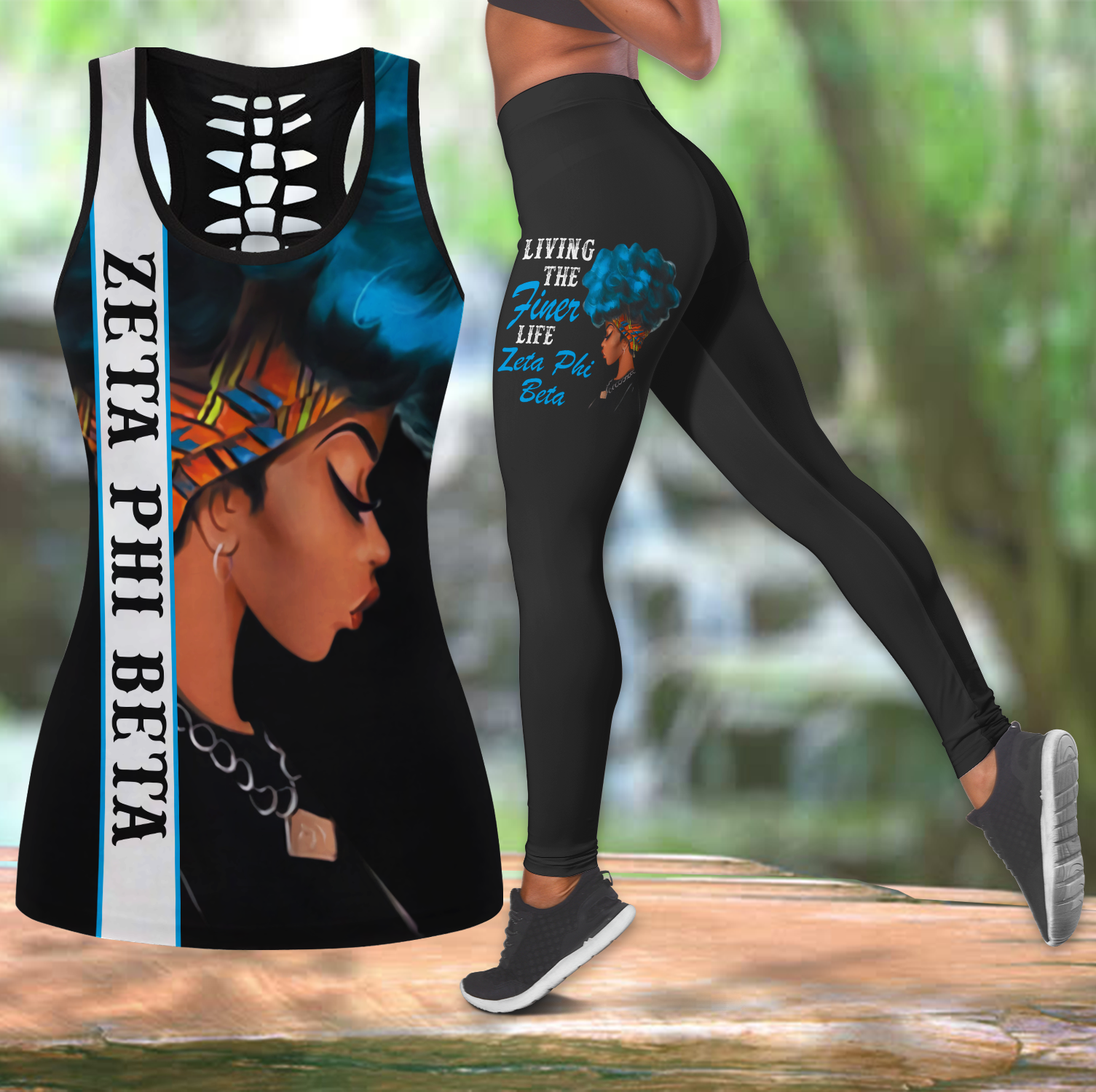 Zeta Phi Beta Legging And Tank Top All Over Print