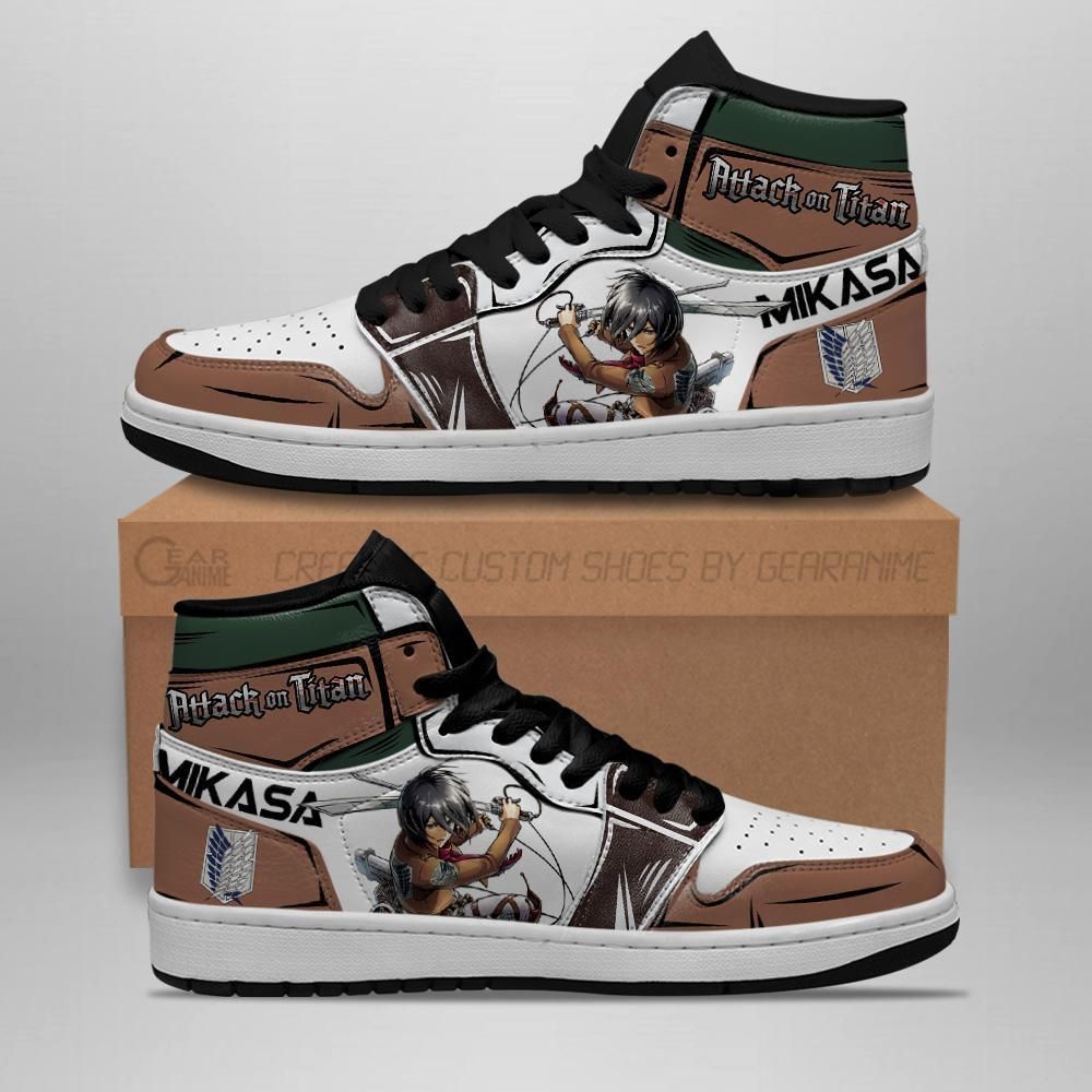 Mikasa Ackerman Attack On Titan Anime Air Jordan Shoes Sport Sneakers