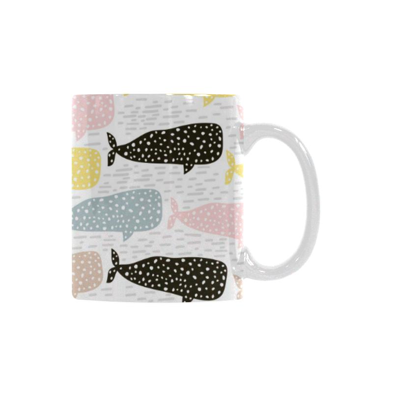 Whale dot pattern Classical White Mug (Fulfilled In US)