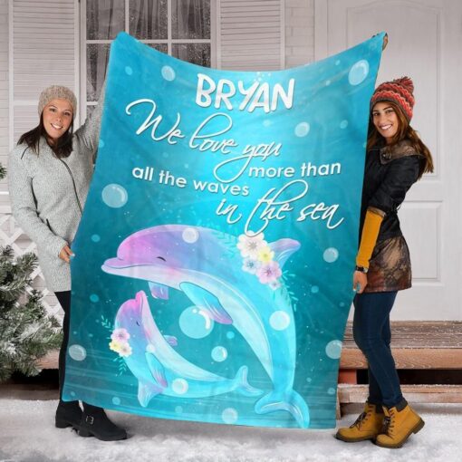 Dolphin Byan We Love You Soft Cozy Lightweight Premium Blanket