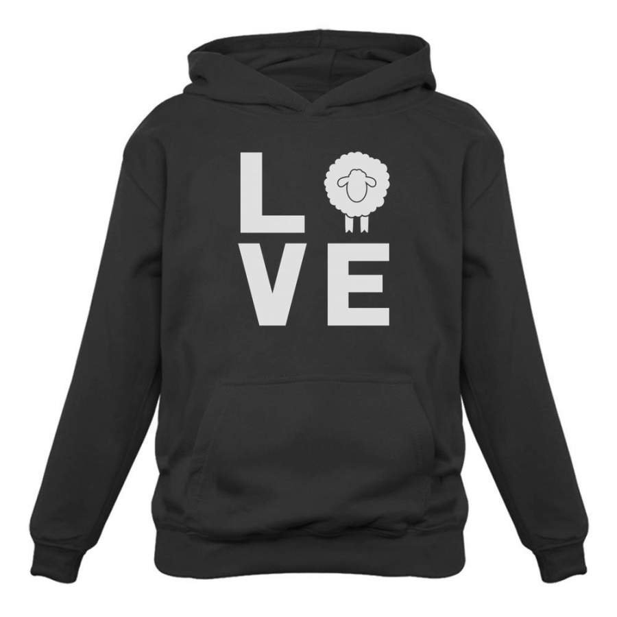 Animal Lovers Novelty Gift Idea – Love Sheep Statement Hoodie