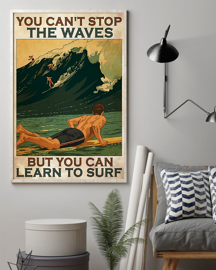 Surfing You Can Learn To Surf Vertical Canvas And Poster | Wall Decor Visual Art