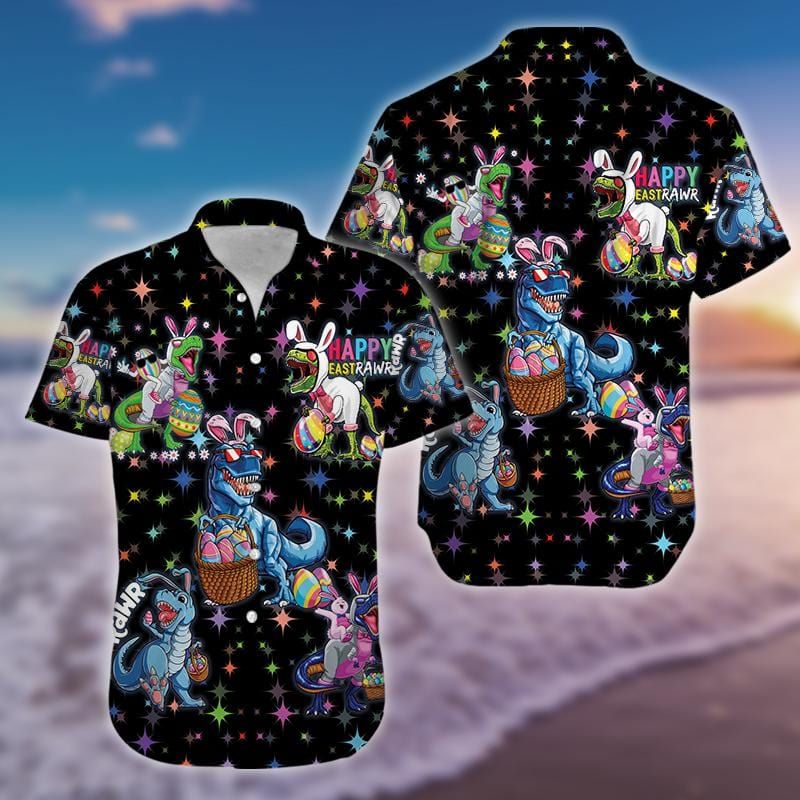 Felacia Amazing Happy Easter Raws Dinosaur Black Hawaiian Ha78522