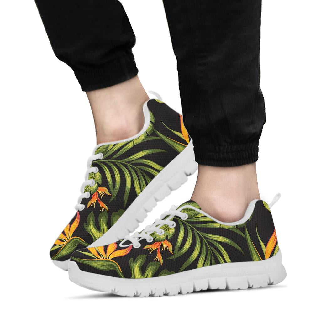 Bird Of Paradise Pattern Print Design BOP013 Sneakers White