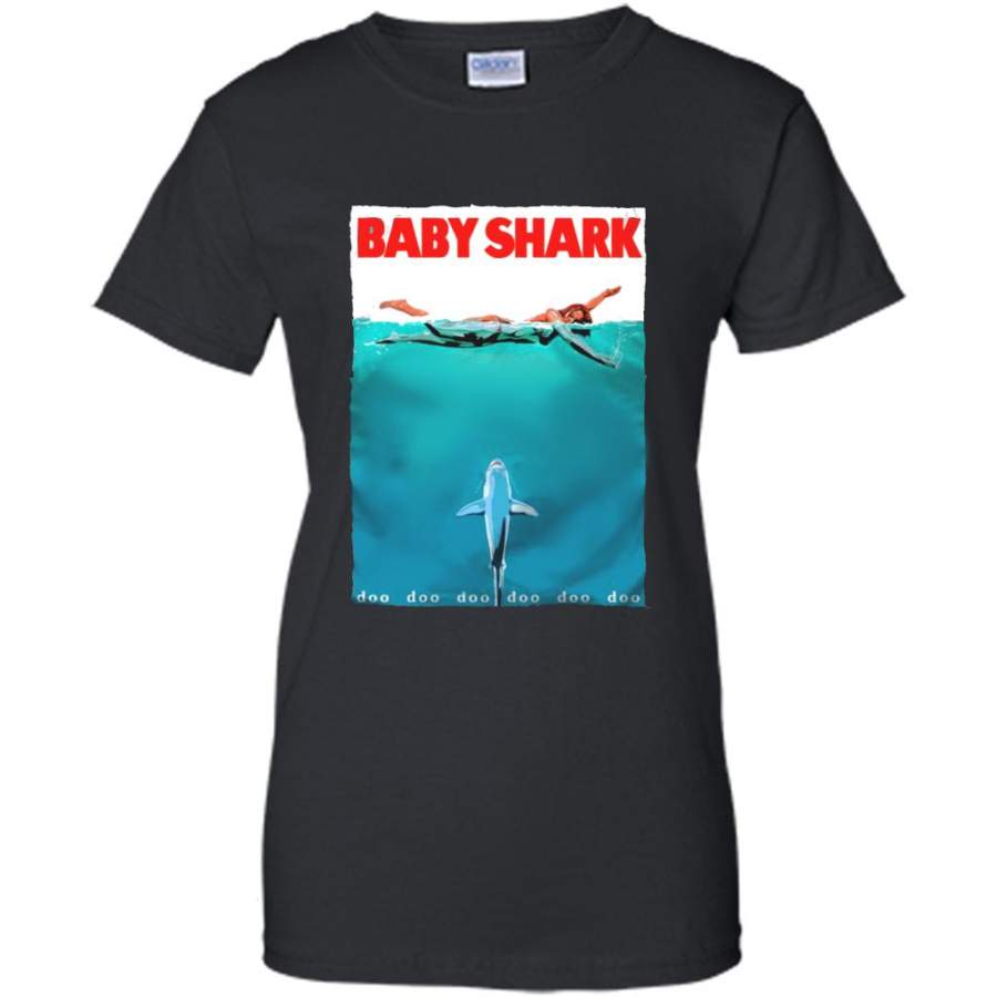 Baby Shark Doo Doo Doo Funny Swimming Girl – Gildan Women Shirt