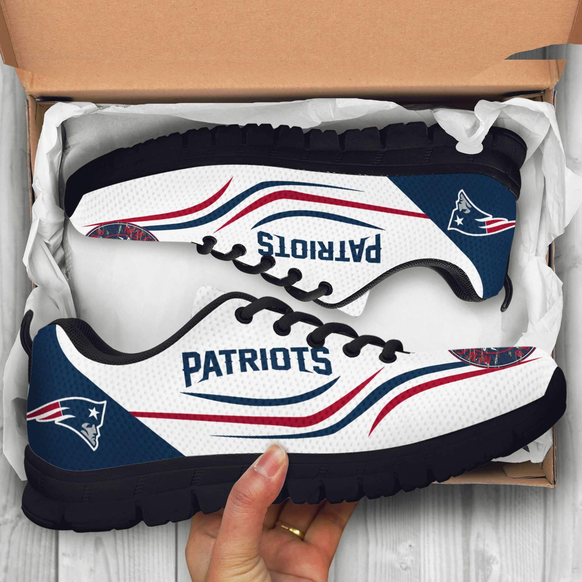 New England Patriots Unisex Breathable Sneakers Football Custom Shoes