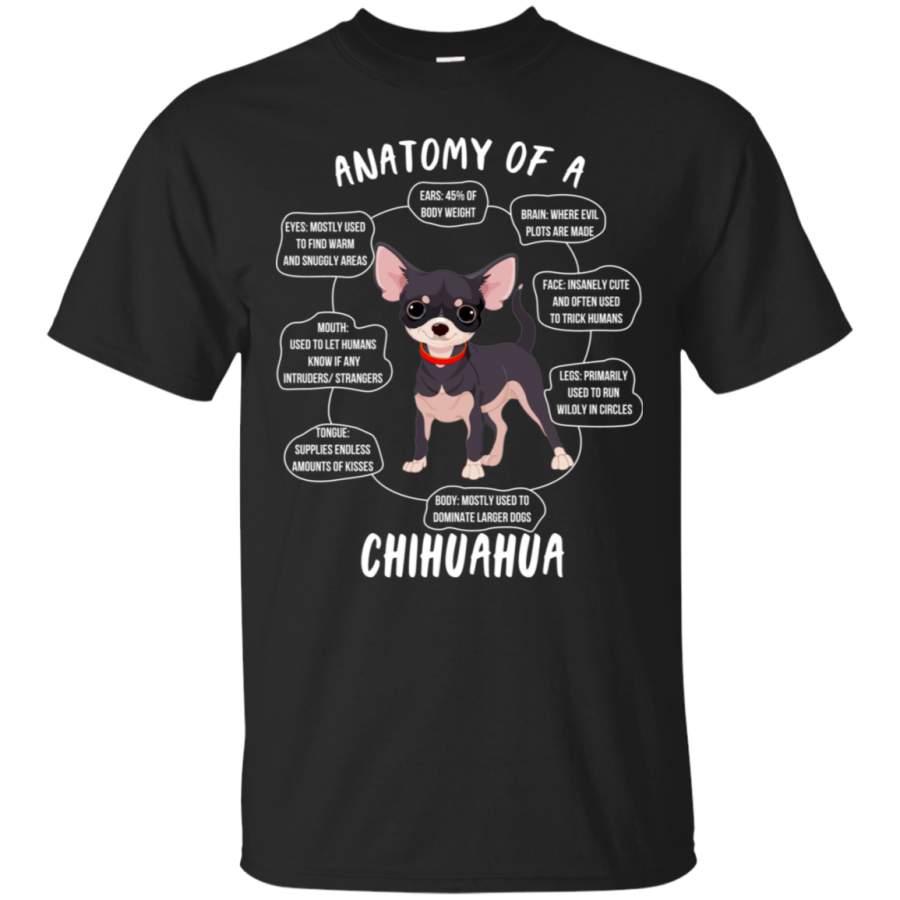 Pet Shirt Adult Anatomy Of A Chihuahua T-Shirt Funny Puppy Gift