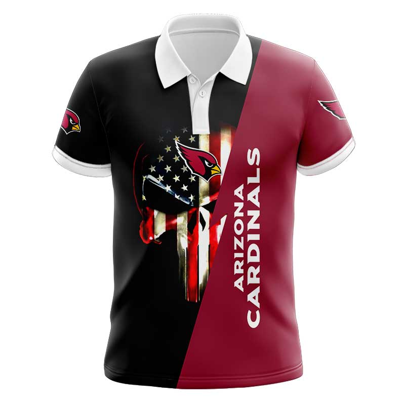 Arizona Cardinals 3D Skull Polo Shirt