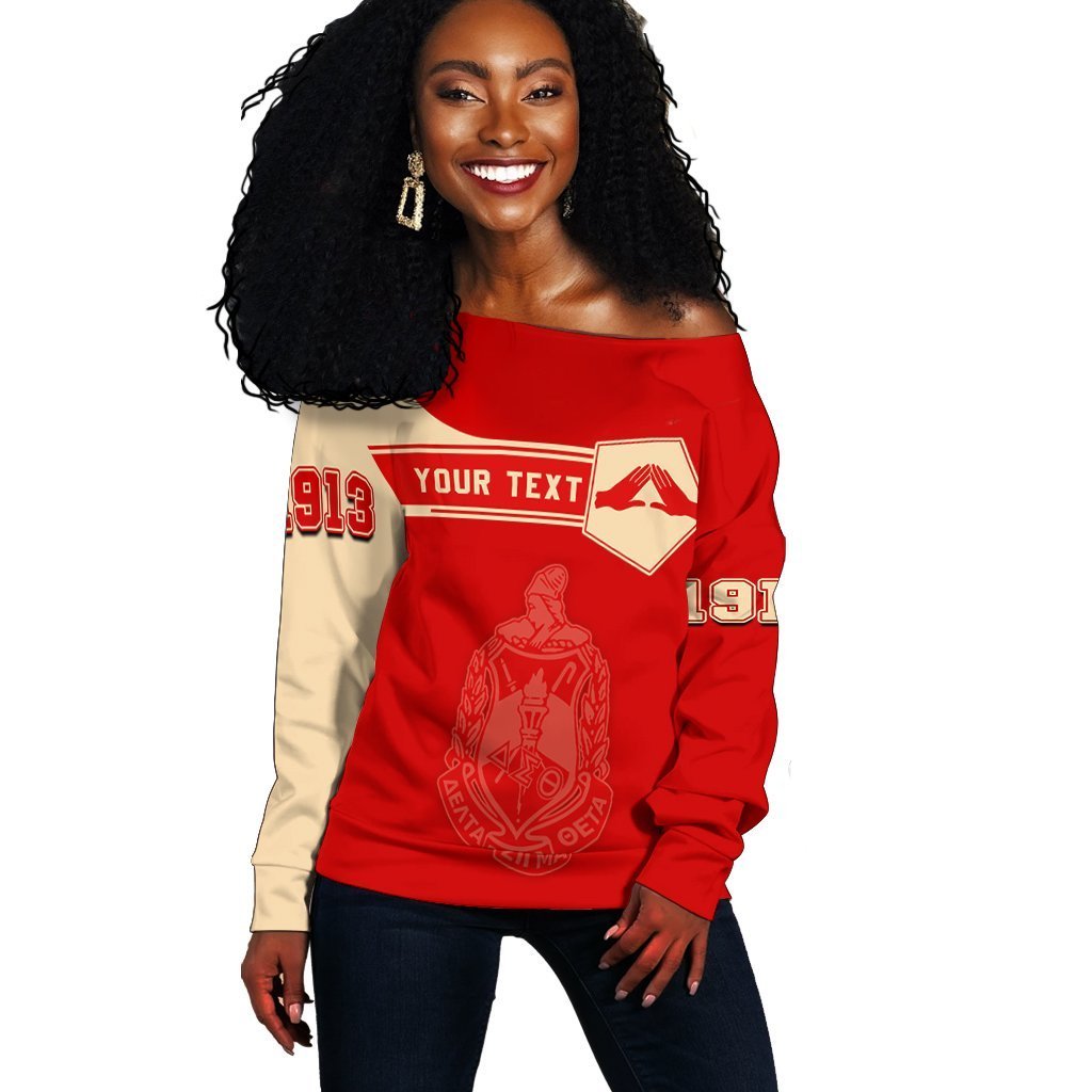 Greek Life Sweatshirt – Personalized Delta Sigma Theta Women Off Shoulder – Simple Style J8