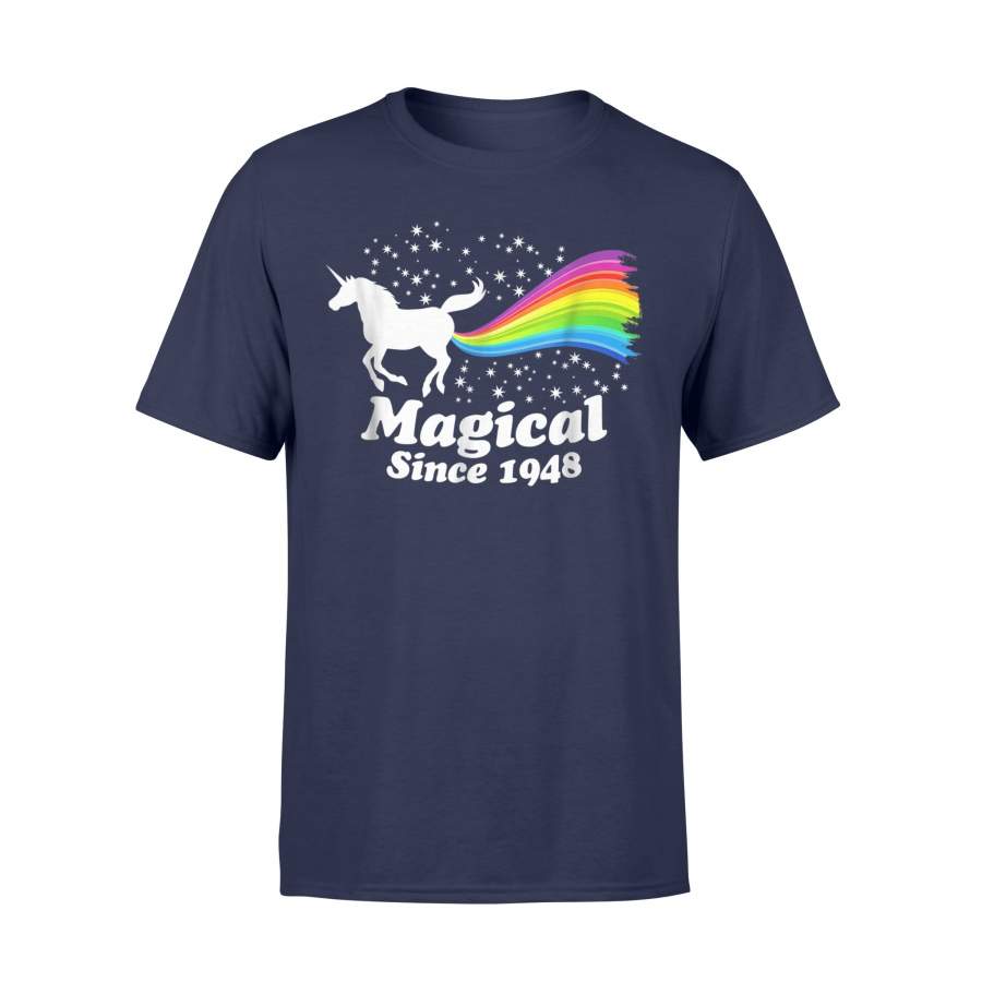 70th Birthday Unicorn Farting Rainbow T Shirt