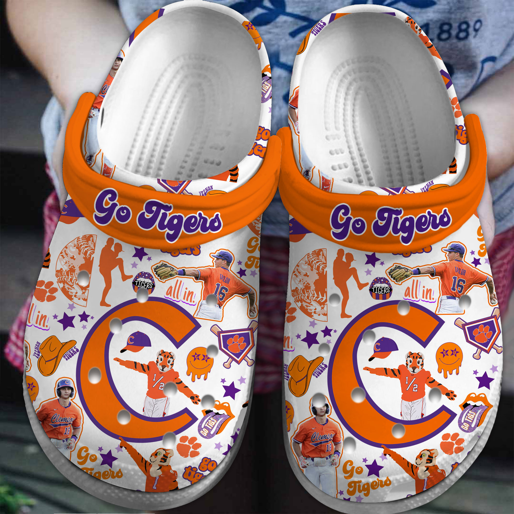 Premium Clemson Tigers NCAA Sport Crocs Crocband Clogs Shoes Comfortable For Men Women and Kids 3