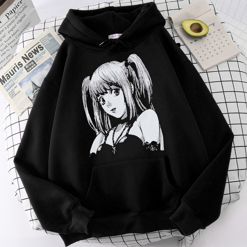 Sweatshirts Hooded Jacket Couple Y2k 2022 JapaneseHoodies Men and Women Sleeve Death Girl Sweatshirt Clothes Sweater Tops alx