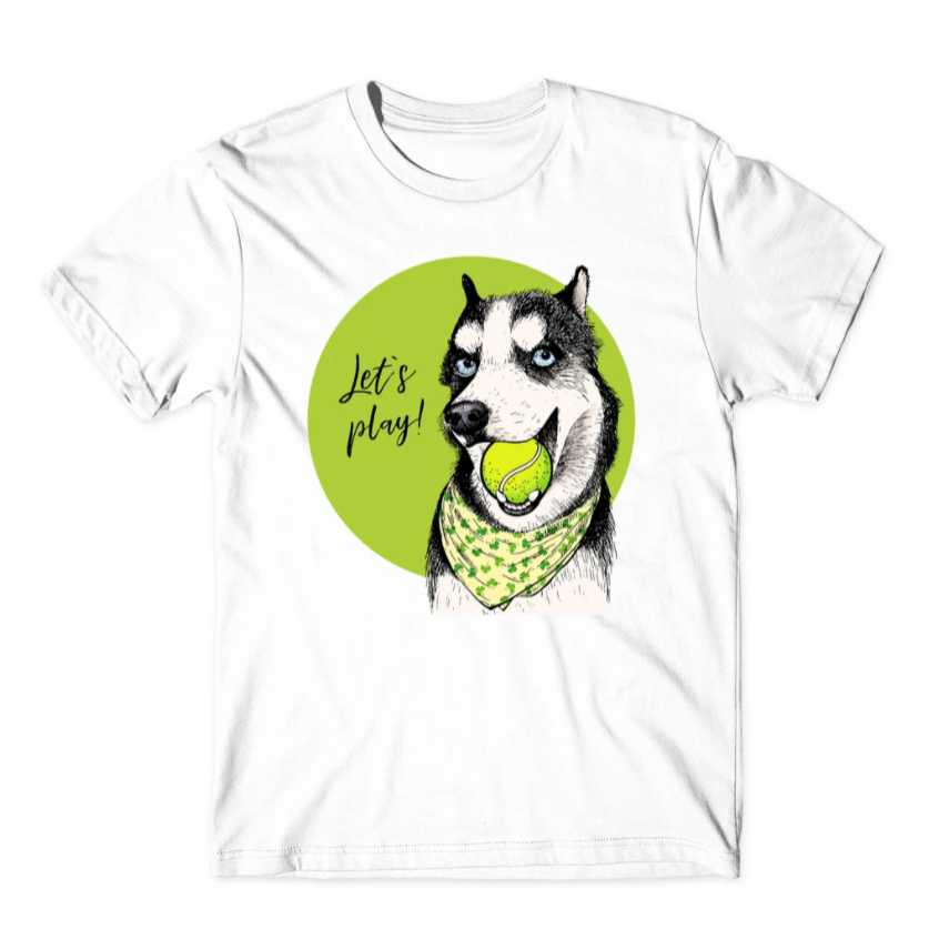 Funny Husky Play Tennis Gift Dog Lovers Men Women T-shirt