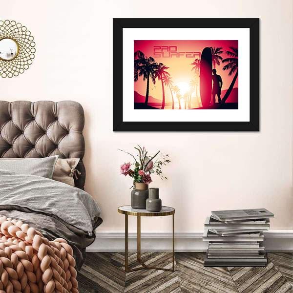 Beach Canvas Art Pro Surfer St Sunrise Canvas Print Wall Art Home Decor