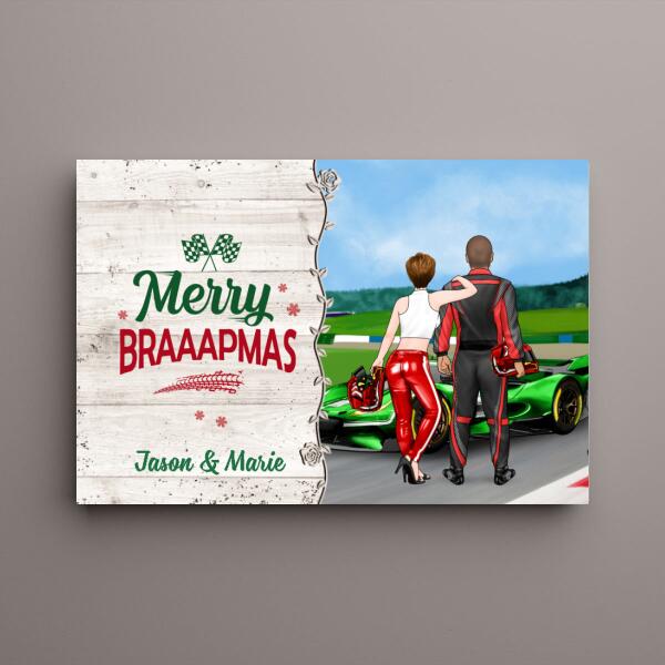 Personalized Canvas, Driving Partner For Life, Racing Couple, Christmas Theme, Christmas Gift For Couples, Racing Fans