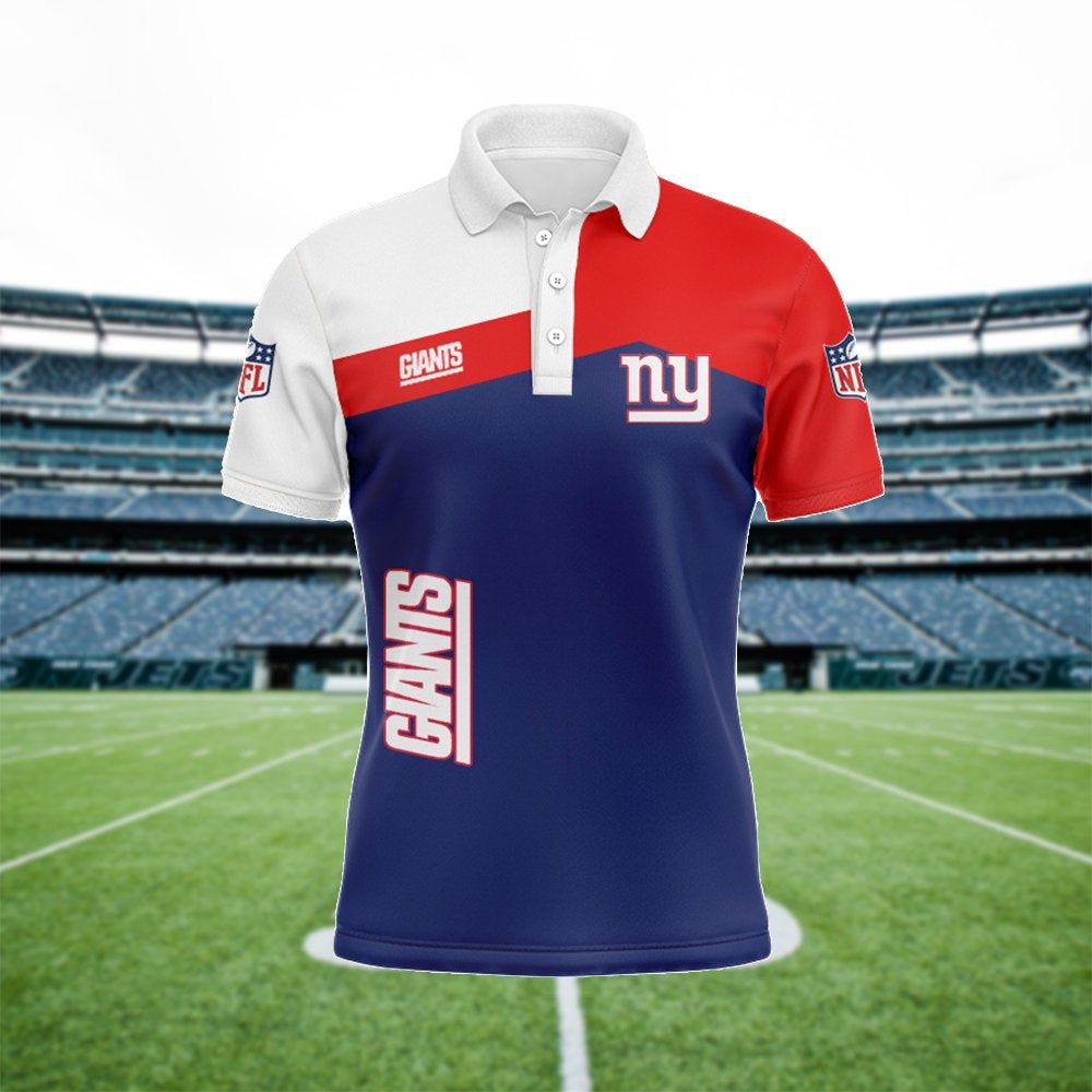 New York Giants Polo Shirt, New York Giants All Over Print Shirt, New York Giants Full Printing, New York Giants Gift  Dga27