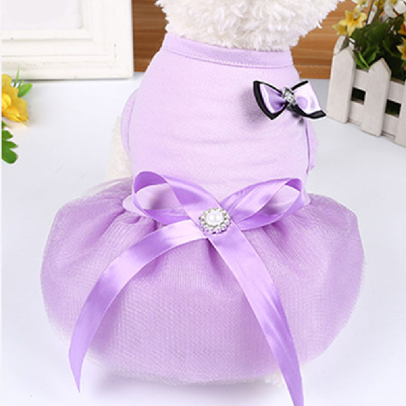 Pet Clothes Puppy Dog Costume Pet Princess Dress Chihuahua Dog Clothes For Small Medium Dogs Pet Spring Outfit Solid Pet Dress alx