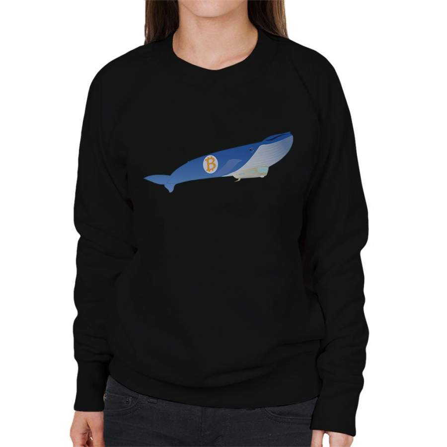 Bitcoin Whale Blimp Flying High Women’s Sweatshirt