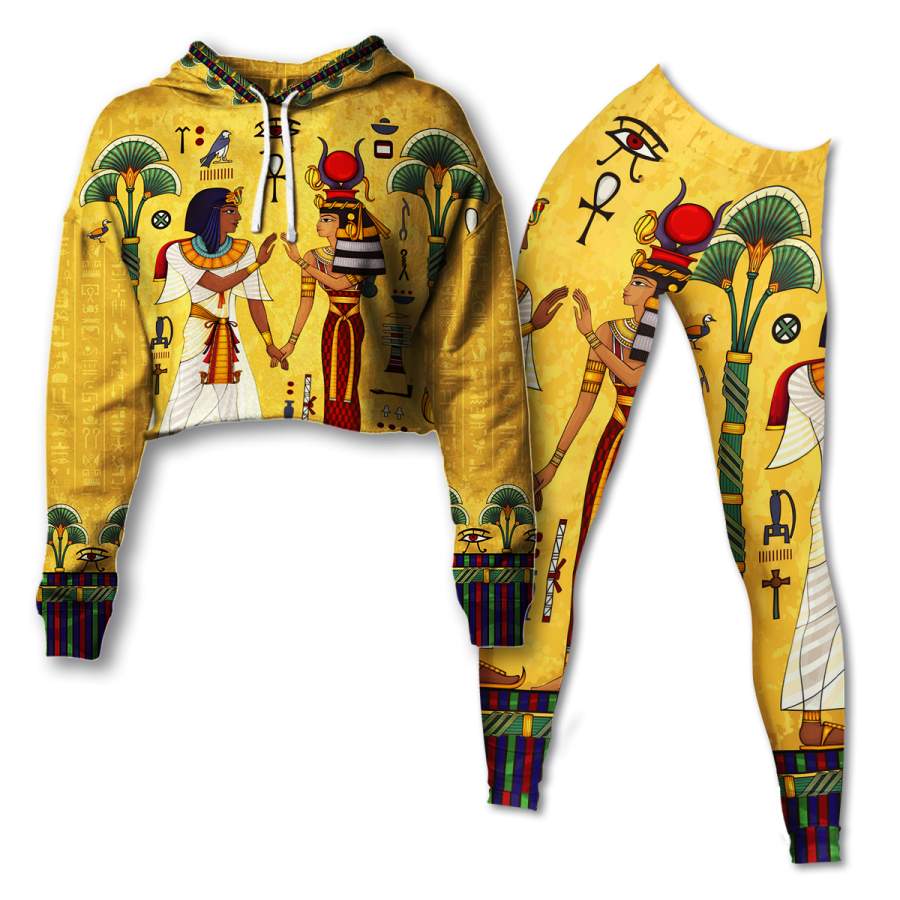 Egyptian Art 2 Cropped Hoodie & Leggings Set