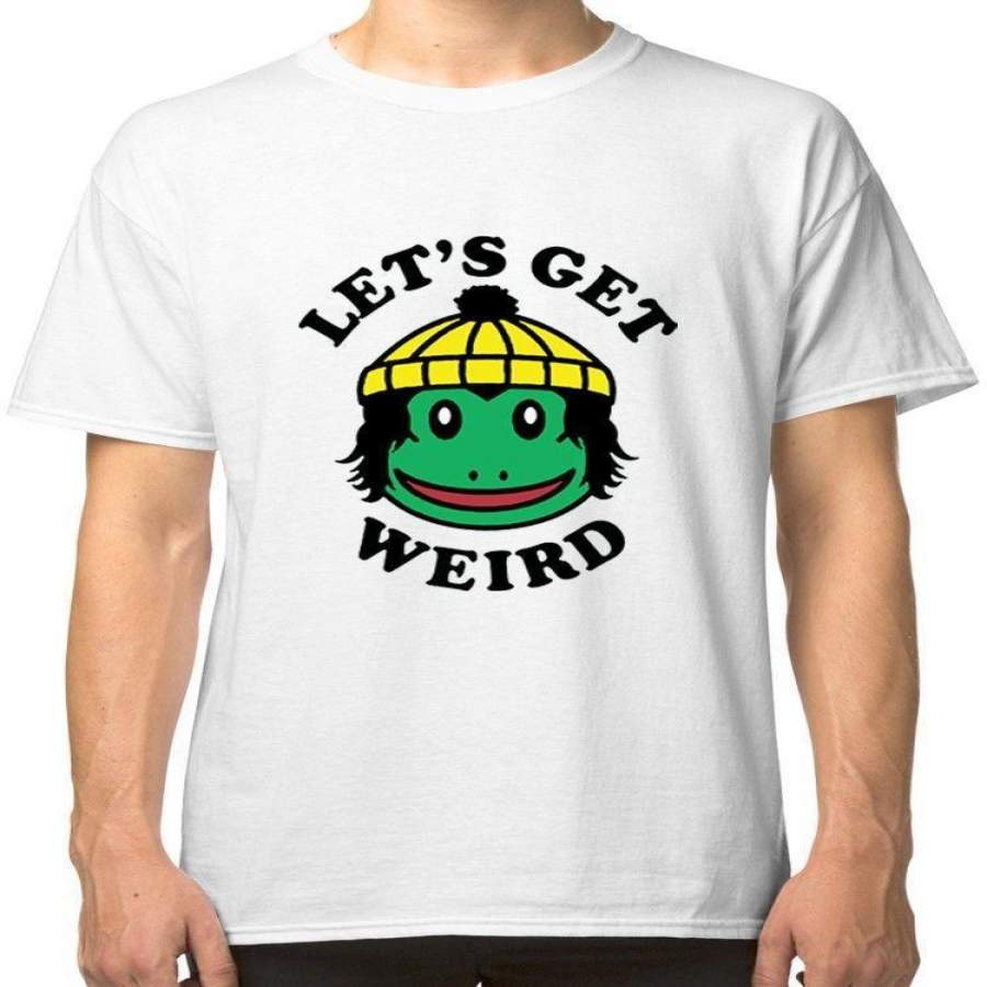 YPS Finn Wolfhard Let’s Get Weird Men’s T-Shirt White Tees Clothing