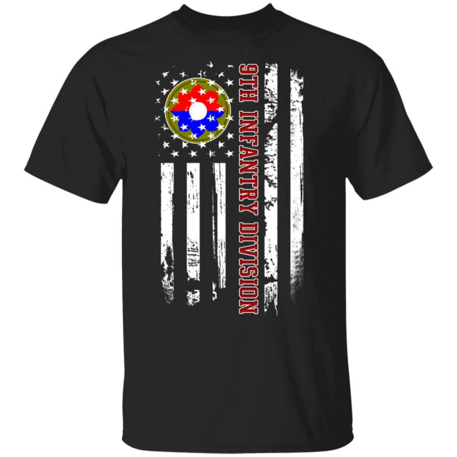 9th Infantry Division Veteran American Flag Father’s Day Veteran’s Day Tshirt