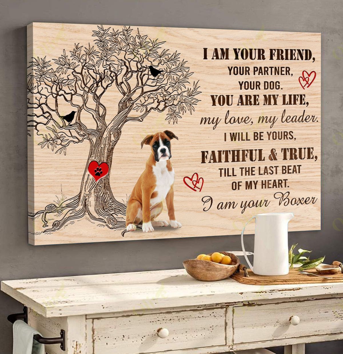 Boxer – I Am Your Friend 2 Canvas And Poster | Wall Decor Visual Art