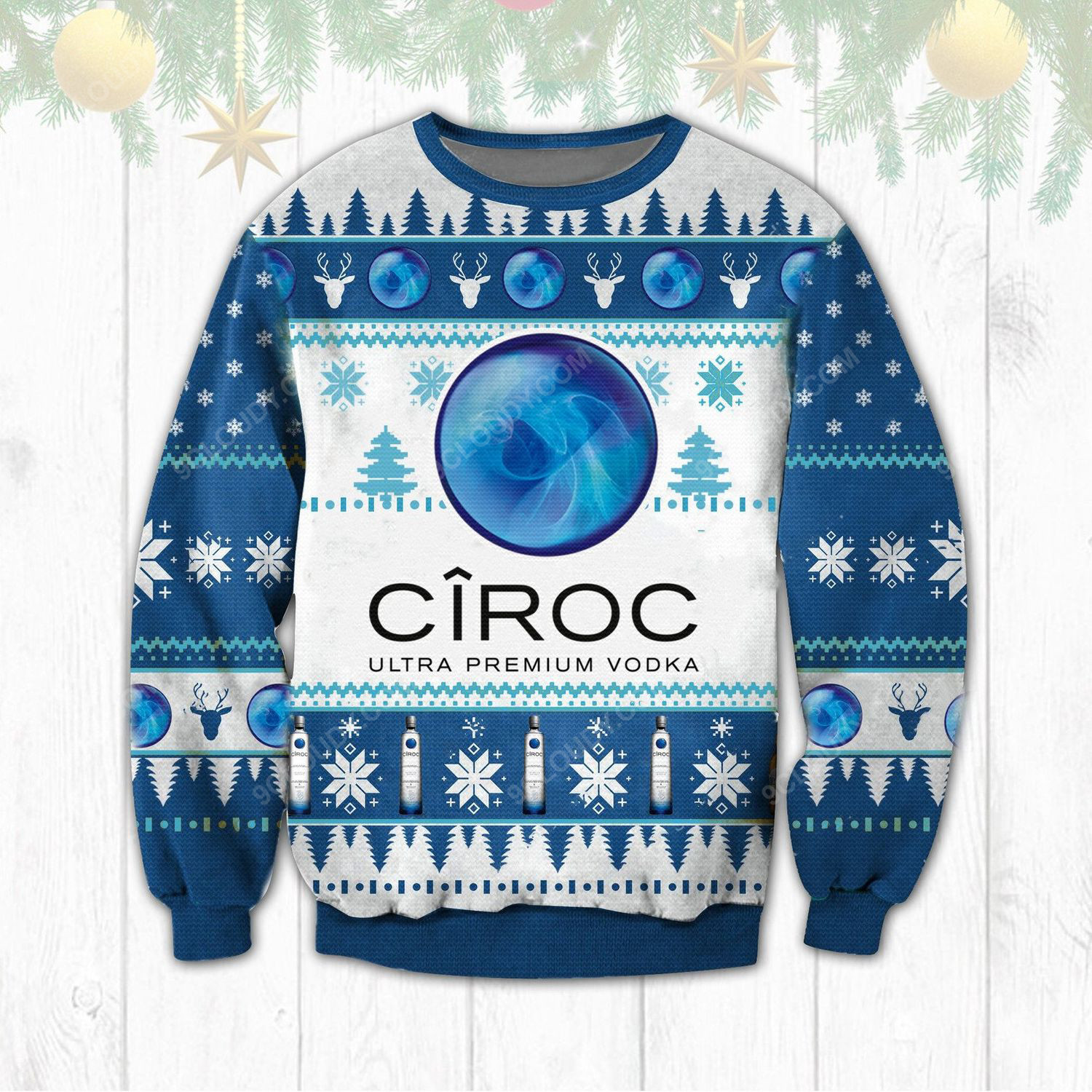 Ciroc Ultra Premium Vodka Ugly Christmas Sweater Couple Family Funny Cute T-Shirt