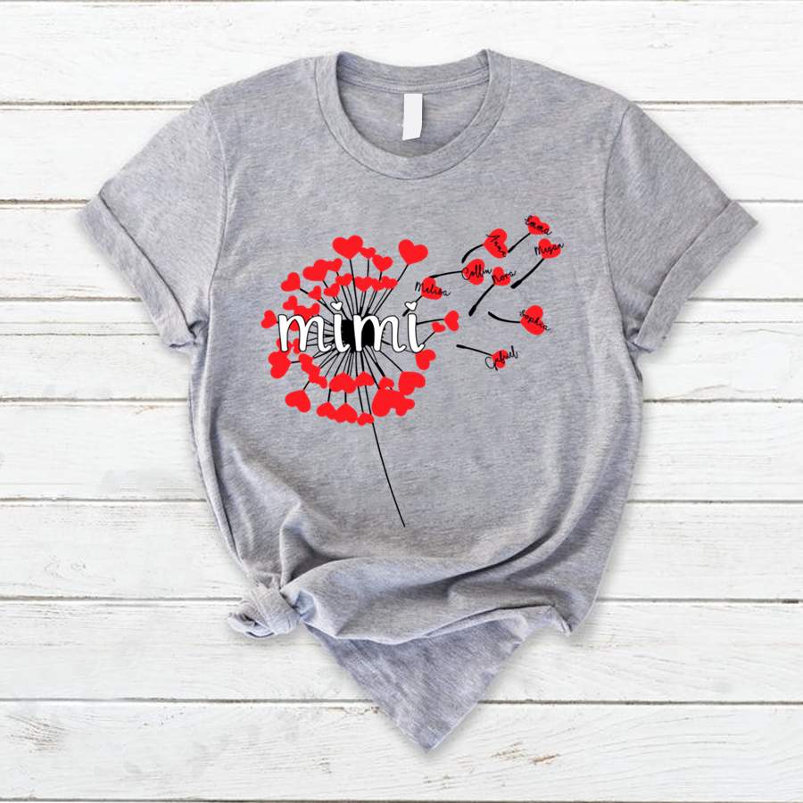 Personalized Mimi Heart Kids Names Shirt