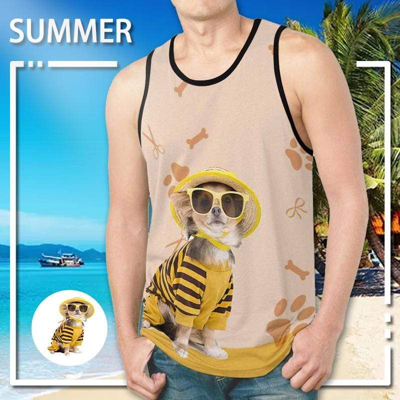 Custom Photo Puppy Dog Men’S All Over Print Tank Top