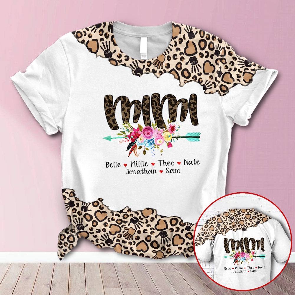 Personalized Mimi And Flower Arrow Leopard All Over Print Shirts, 3D Hoodie, Sweatshirt, Shirt And Polo For Grandma Hn98 Trhn