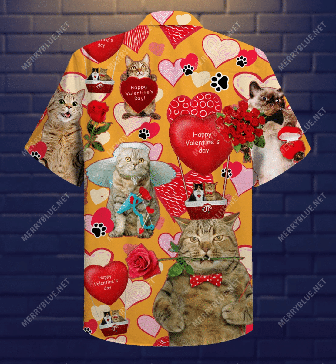 Cover Your Body With Amazing Cats Happy Valentines Day Hawaii Shirt Ha14952