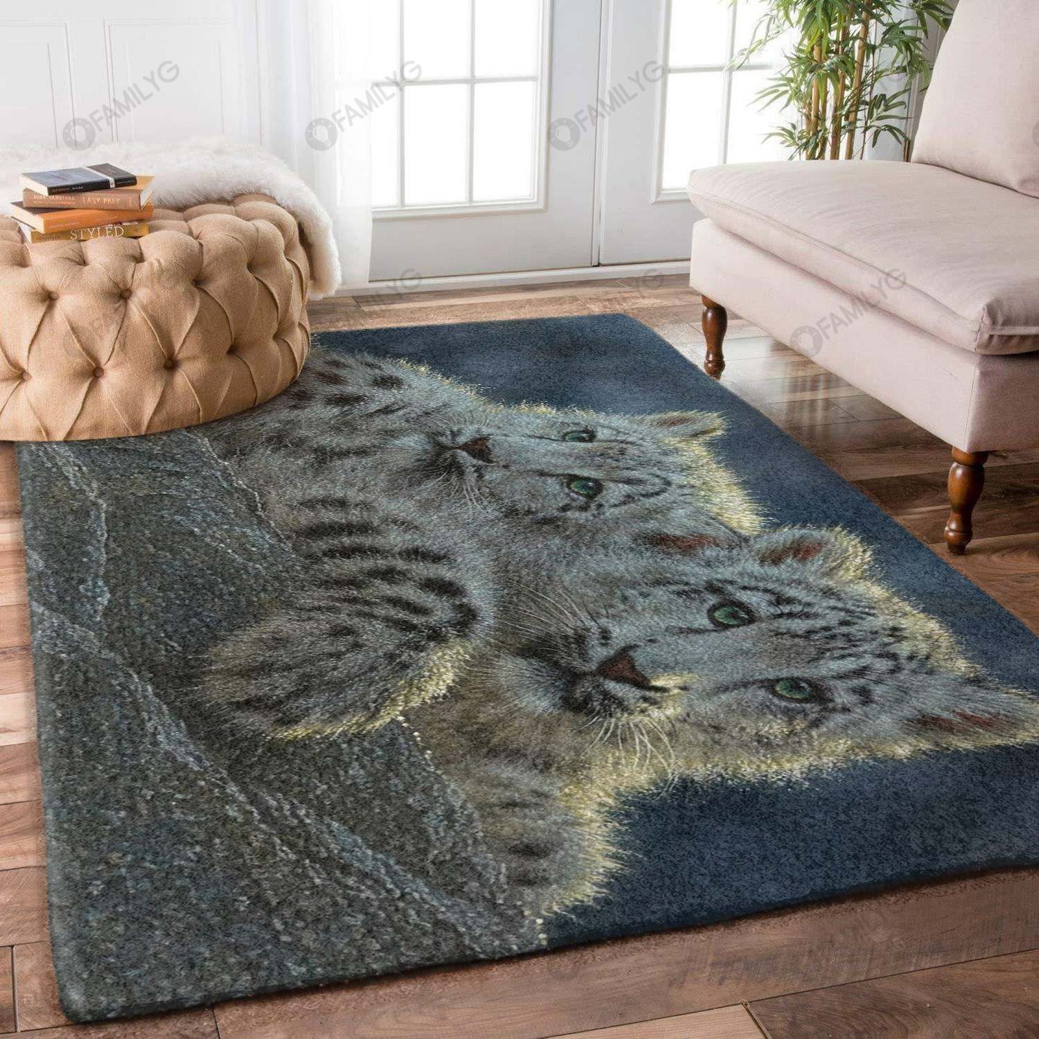 Snow Leopard Cubs Rug