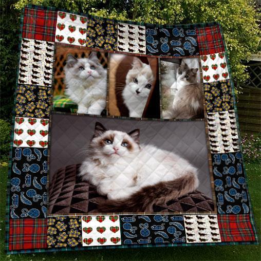 Cat Ragdoll Kitten Cute Face Quilt Blanket